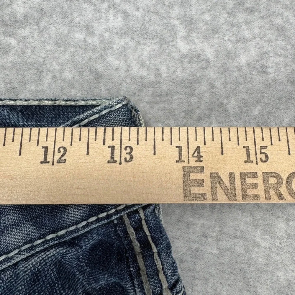BKE Carter Jeans Mens 26R Blue Straight Distressed Denim Y2K Grunge Western Moto